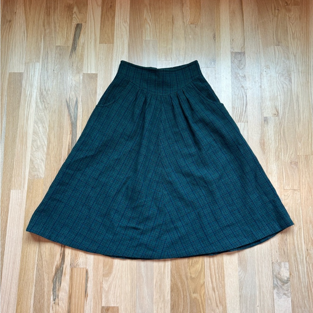 Green and Blue plaid vintage skirt